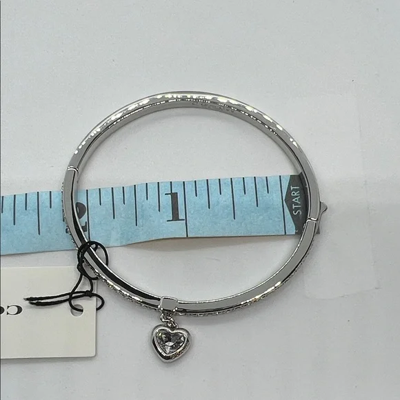 COACH Stone Heart Charm Bangle Bracelet | NWT | Perfect Jewelry Gift - Picture 7 of 8